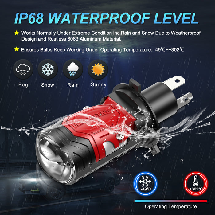 160W H4 LED Headlight Double Projector Lens LED HB2 9003 Auto Lamp Headlamp Hi/Low Beam Light 32000LM With Solenoid Valve