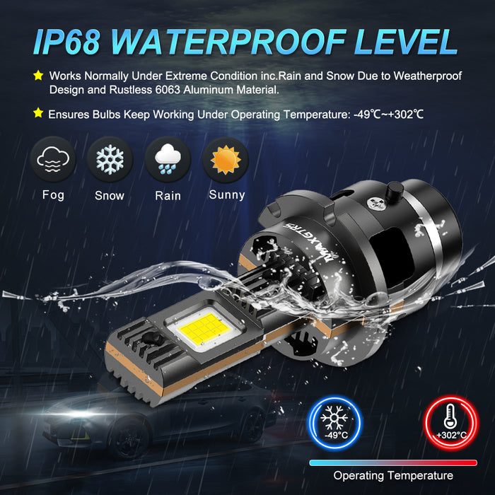 2x D1 D2 D3 D4S LED Headlight Bulbs 6000K White Conversion Kit Plug and Play HID Xenon Light Replacement CANBUS Error Free