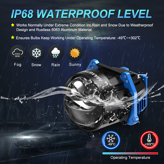 2× Laser 3.0 Inch Bi LED Hyperboloid Projector Lens H7 H4 9005 9006 Headlight Lenticular Optics For Hella 3R Car Accessories