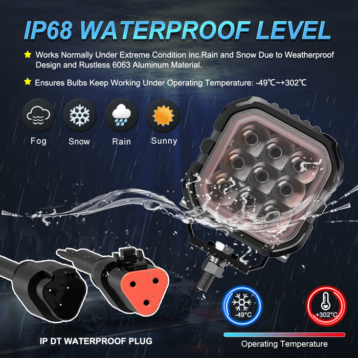 1× 3 Inch/4 Inch Super Amber Drl Led Work Light Bar for Car Jeep Wrangler 12v Led Spotlight Auxiliary lights For Lada Niva Offroad Truck SUV ATV