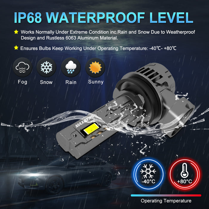 2x Q66 Auto Headlamp H8 H11 55W HB3 9005 HB4 9006 H16JP 9012 HIR2 Car LED Headlight Bulb 28000LM 12V 6000K White Gold