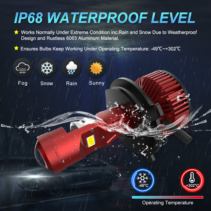 1× H4 BA20D S2 P15D LED Motorcycle Headlight Blub AC/DC 11V-60V 6500K Moto Light 3570 Chip Scooter Accessoire Motobike Head Lamp