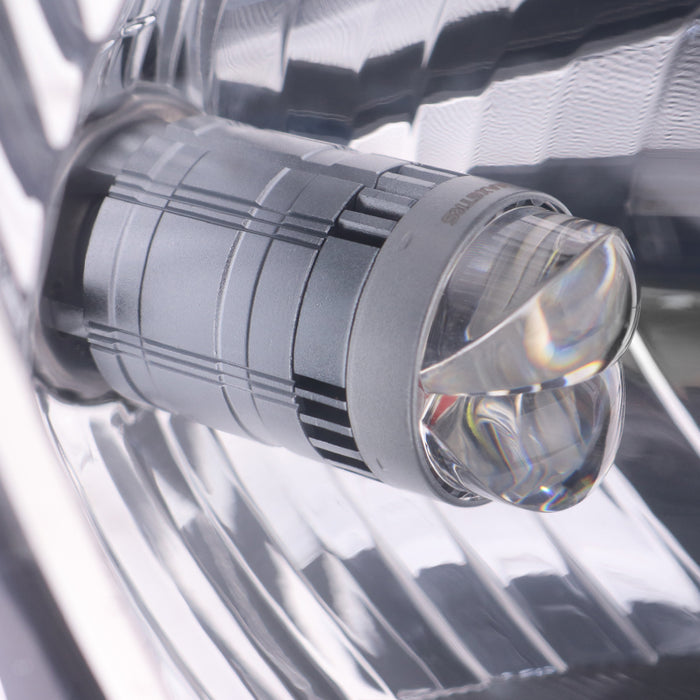 1× Super Bright H4 LED Headlight Bulb Projector Double Lens 55W 6000K Canbus Hi/Lo Car Motorcycle Headlamp with Turbo Fans 12V