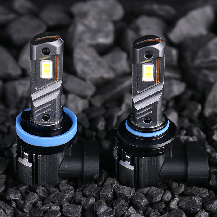 2x 18000LM H11 H8 H9 LED Headlight Bulbs Fanless 6500K White 9005 HB3 Fog Beam 9006 HB4 Double Colors Light Driving Lamp
