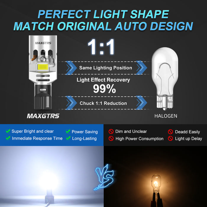 2x 4000LM Canbus T15 T16 Fan LED Reverse Lights W16W Car Rear Turn Signal Bulb Lamp 912 921 White Amber Yellow