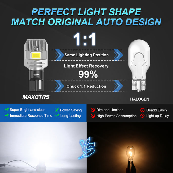 2x 2000LM Canbus T15 T16 LED Reverse Lights W16W Car Back Up Rear Turn Signal Lamp 912 921 White Red Yellow Amber Super Bright