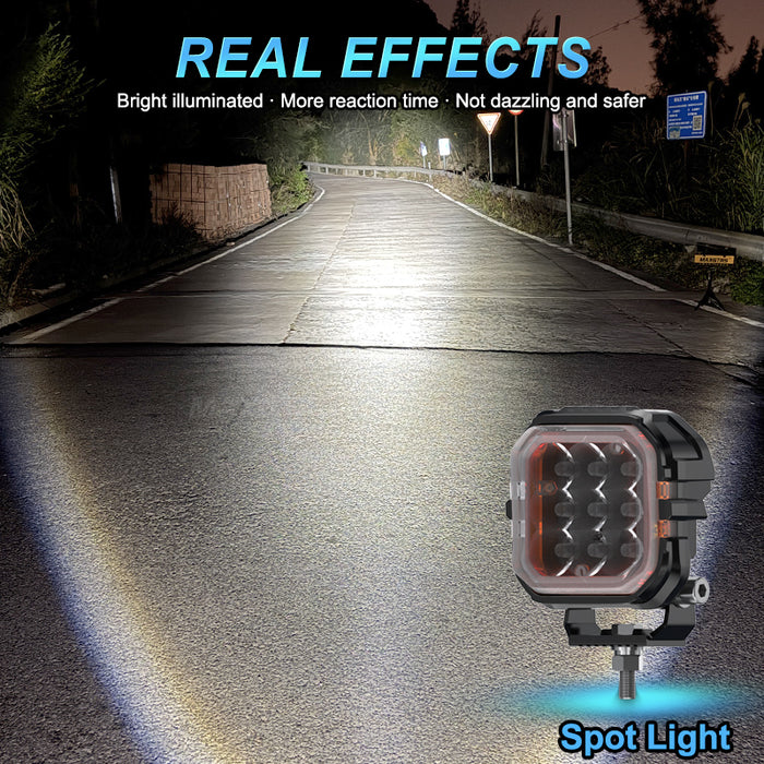 1× 3 Inch/4 Inch Super Amber Drl Led Work Light Bar for Car Jeep Wrangler 12v Led Spotlight Auxiliary lights For Lada Niva Offroad Truck SUV ATV