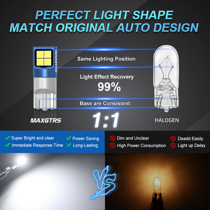 T10 W5W LED Bulbs single side low power Canbus No Error Parking Wedge Clearance Lights