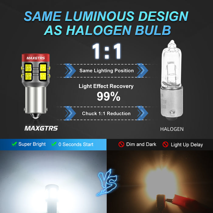 Super Bright BA9S LED BAX9S H6W T4W BAY9S H21W Bulb 11 SMD Car Reverse Lights Auto Parking License Plate Interior Map Dome Lamps