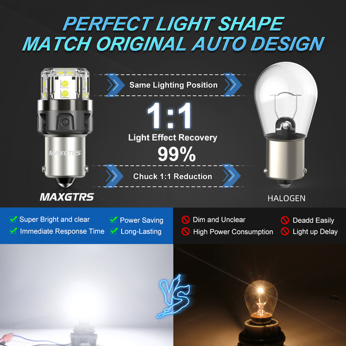 2x S25 P21W BA15S LED Canbus 1156 7440 W21W LED Bulbs T20 Car Tail Lights White Yellow Brake Lights Turn Signal Reverse Lamp DRL