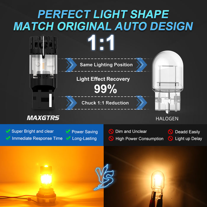 2x 3100LM High Power 1156 BA15S BAU15S PY21W Canbus No Hyper No Error With Fan T20 W21W Amber Yellow For Tuan Signal LED Bulb