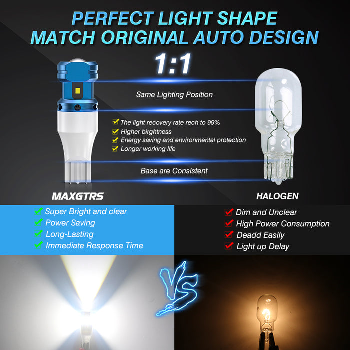 2× T15 W16W 912 921 Car LED Bulb Canbus Error Free Backup Light Auto Reverse Lamp Bulb with Lens