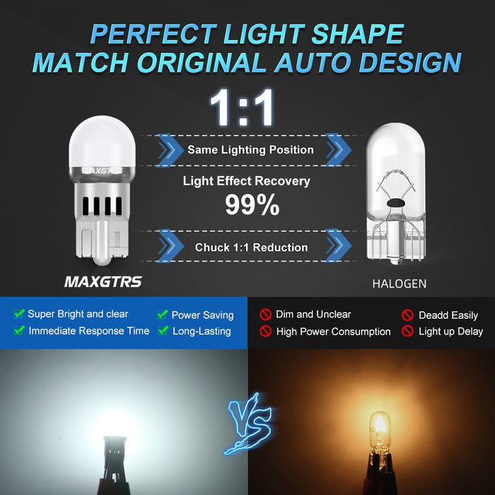 2x T10 LED W5W Car Side Interior lights 12V Reading Bulb 3030 Chips 194 168 Auto White Red Yellow Parking Marker Dome Lamps