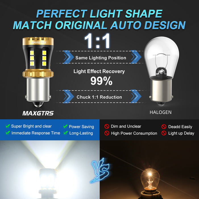 2x S25 P21W BA15S 7443 W21/5W 1157 1156 T20 7440 W21W BAY15D LED Bulbs Car Tail Lights Brake Lights Turn Signal Reverse Lamp DRL