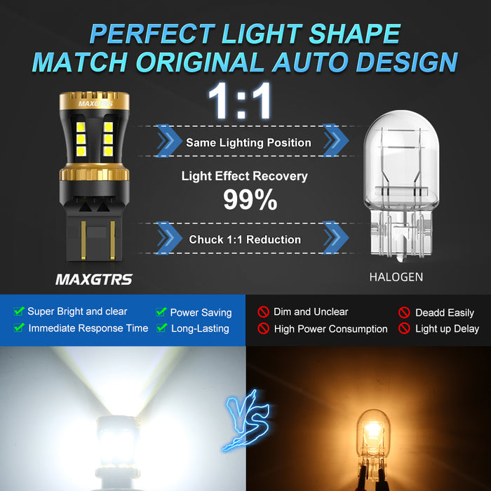 2x S25 P21W BA15S 7443 W21/5W 1157 1156 T20 7440 W21W BAY15D LED Bulbs Car Tail Lights Brake Lights Turn Signal Reverse Lamp DRL