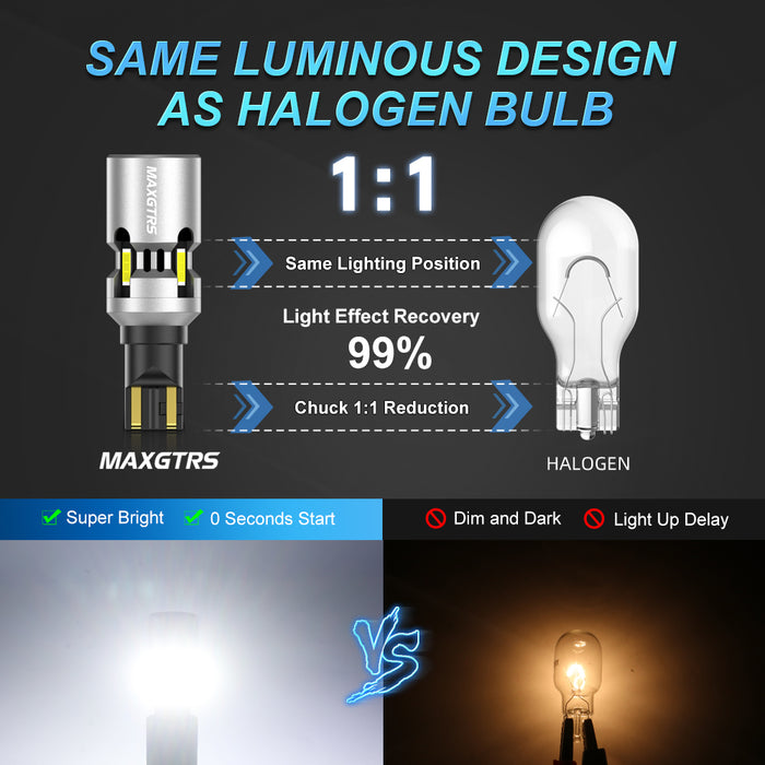 2x T15 W16W 912 921 LED Canbus Error Free No Hyper Flash LED Reverse Bulb Car Turn Signal Light Amber White