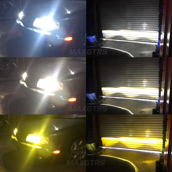2× 3-Colors Switch H1 H4/9003/HB2 Hi/Lo H7 H8/H11/H16(JP) 9005/HB3 9006/HB4 9012/HIR2 Car LED Bulb Headlight Fog Light 6000K/3000K/4300K
