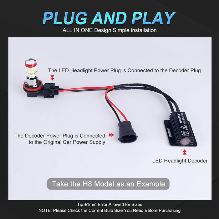 2× 50W Load Resistor Car LED Decoder Canbus Error Free For H7 H8 H11 H4 9005 9006 HB3 HB4 Car Lights Accessories