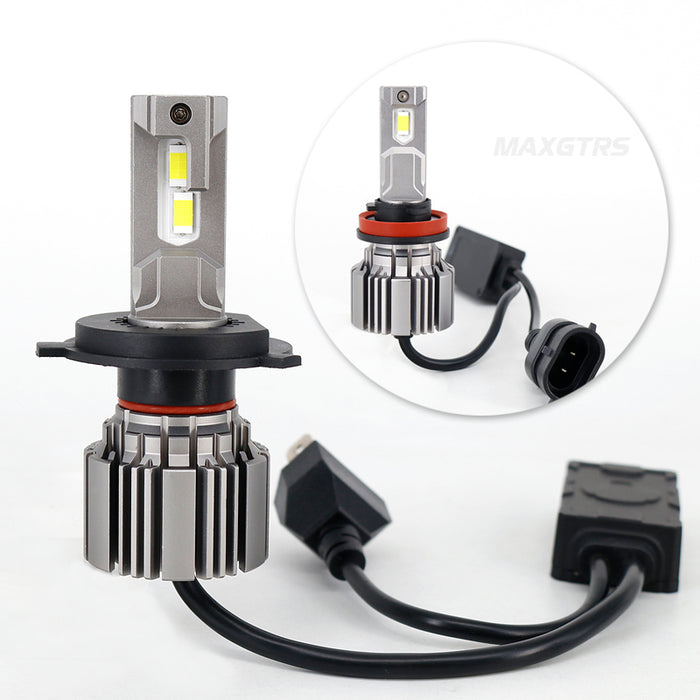 2× H4 H7 H8/H11/H16(JP) 9005/HB3 9006/HB4 LED Fog Light Headlight Fanless Bulb Double Copper Dissipation Canbus