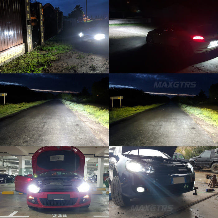 2× H15 Car LED Headlight DRLs Canbus For Mazda/BMW/Mercedes GLK/A180/Audi Q7 A6 A3/Golf 6 7