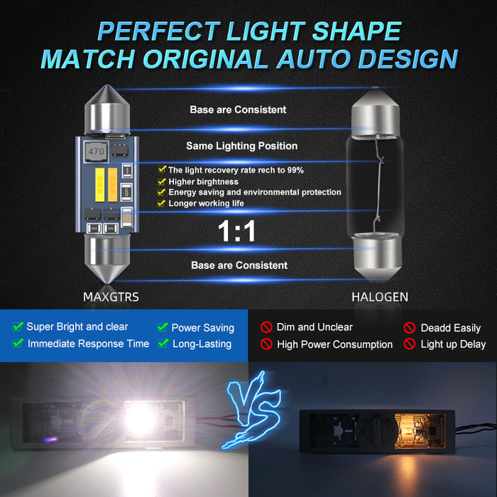 HSUN festoon (C5W C10W) CANBUS SMDx4 LED bulb with heat sink - MK LED
