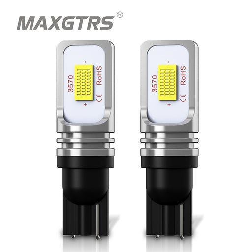 MAXGTS Lot de 2 ampoules LED 194 Bleu glacier 168 2825 W5W T10 Wedge 18-SMD  3014 Chipsets Ampoules de rechange avec lentille à condensateur pour